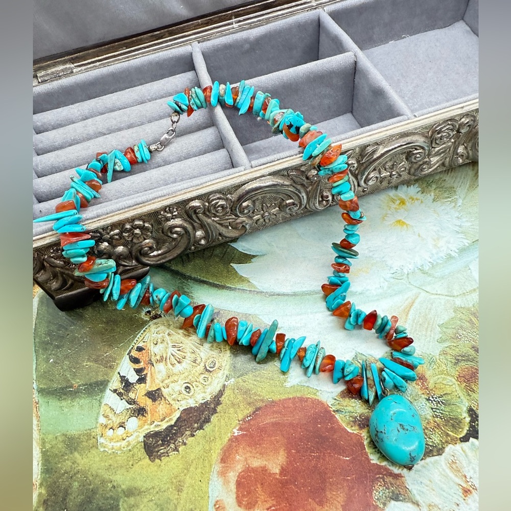 Vintage Turquoise Pendant Necklace